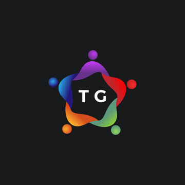 Initial letter TG Teamwork business people business id card icon vector template image
