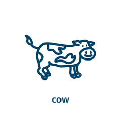 cow icon from animals collection. Thin linear cow, farm, cattle outline icon isolated on white background. Line vector cow sign, symbol for web and mobile