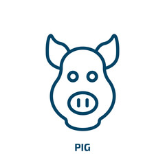 pig icon from animals collection. Thin linear pig, business, farm outline icon isolated on white background. Line vector pig sign, symbol for web and mobile