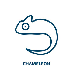 chameleon icon from animals collection. Thin linear chameleon, animal, wildlife outline icon isolated on white background. Line vector chameleon sign, symbol for web and mobile