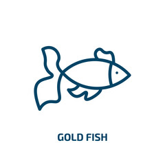 gold fish icon from animals collection. Thin linear gold fish, fish, gold outline icon isolated on white background. Line vector gold fish sign, symbol for web and mobile