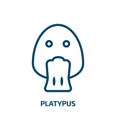 platypus icon from animals collection. Thin linear platypus, fauna, australia outline icon isolated on white background. Line vector platypus sign, symbol for web and mobile