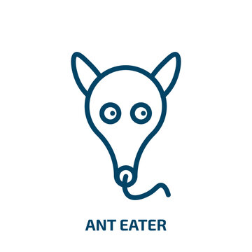 ant eater icon from animals collection. Thin linear ant eater, wildlife, nature outline icon isolated on white background. Line vector ant eater sign, symbol for web and mobile