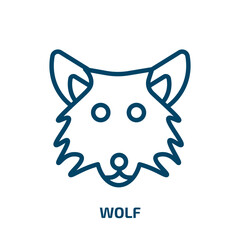 wolf icon from animals collection. Thin linear wolf, wildlife, animal outline icon isolated on white background. Line vector wolf sign, symbol for web and mobile
