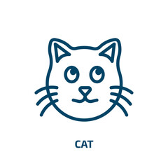 cat icon from animals collection. Thin linear cat, animal, pet outline icon isolated on white background. Line vector cat sign, symbol for web and mobile
