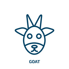 goat icon from animals collection. Thin linear goat, ram, farm outline icon isolated on white background. Line vector goat sign, symbol for web and mobile