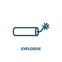 explosive icon from army and war collection. Thin linear explosive, explosion, explode outline icon isolated on white background. Line vector explosive sign, symbol for web and mobile