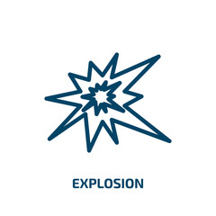 explosion icon from army and war collection. Thin linear explosion, explode, flash outline icon isolated on white background. Line vector explosion sign, symbol for web and mobile