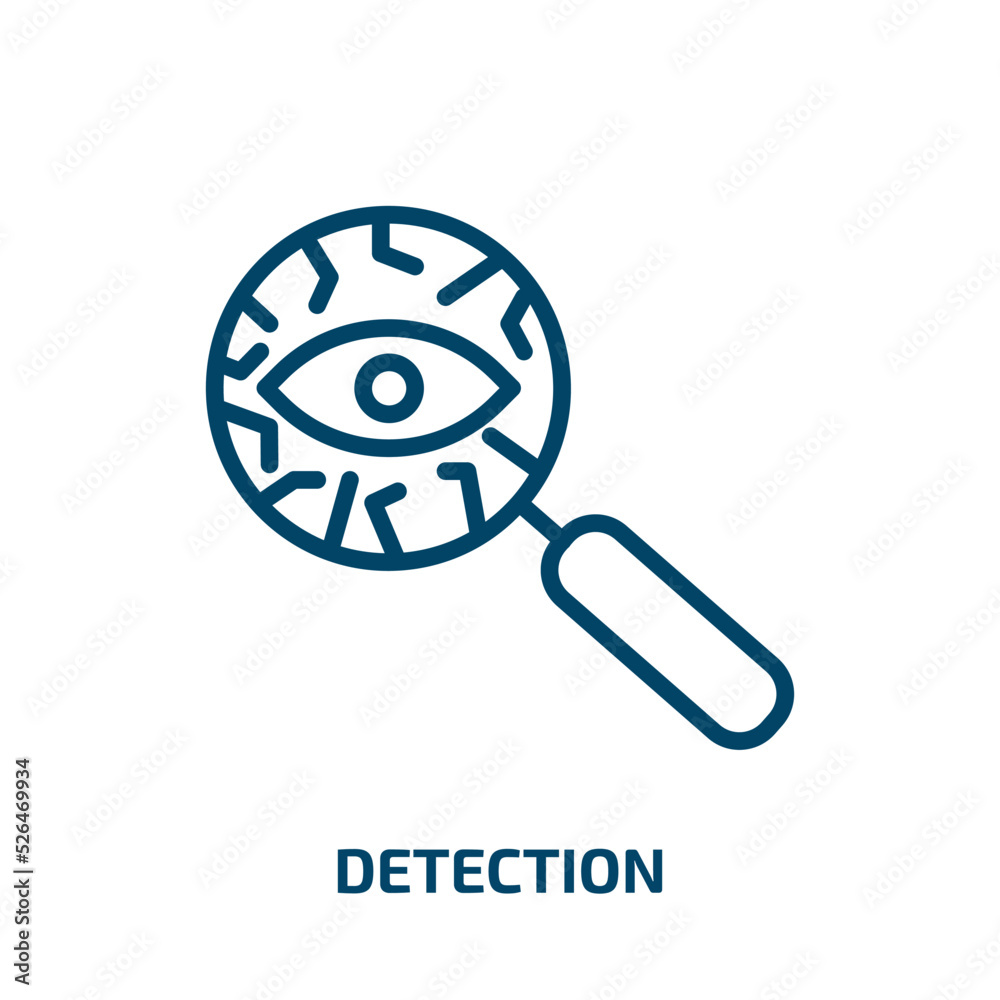 Poster detection icon from artificial intellegence and future technology collection. thin linear detection,
