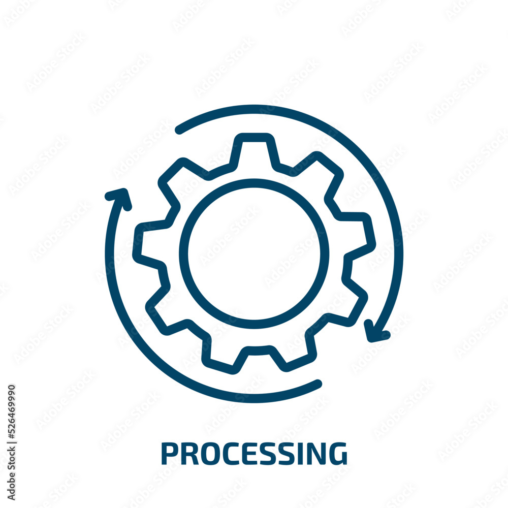 Poster processing icon from artificial intellegence and future technology collection. thin linear processin