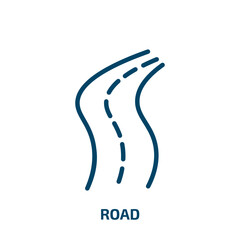 road icon from artificial intellegence and future technology collection. Thin linear road, traffic, travel outline icon isolated on white background. Line vector road sign, symbol for web and mobile