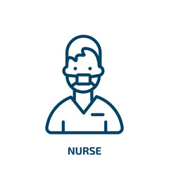 nurse icon from artificial intellegence and future technology collection. Thin linear nurse, medical, hospital outline icon isolated on white background. Line vector nurse sign, symbol for web and