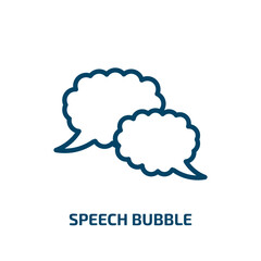 speech bubble icon from artificial intellegence and future technology collection. Thin linear speech bubble, bubble, message outline icon isolated on white background. Line vector speech bubble sign,