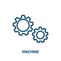 machine icon from artificial intellegence and future technology collection. Thin linear machine, industry, equipment outline icon isolated on white background. Line vector machine sign, symbol for web