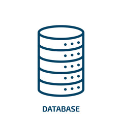 database icon from artificial intellegence and future technology collection. Thin linear database, data, internet outline icon isolated on white background. Line vector database sign, symbol for web