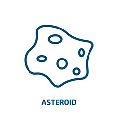 asteroid icon from astronomy collection. Thin linear asteroid, astronomy, saturn outline icon isolated on white background. Line vector asteroid sign, symbol for web and mobile