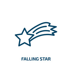 falling star icon from astronomy collection. Thin linear falling star, decoration, falling outline icon isolated on white background. Line vector falling star sign, symbol for web and mobile