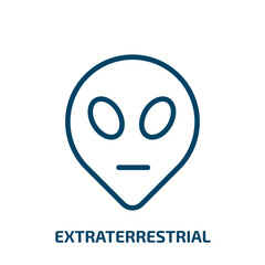 extraterrestrial icon from astronomy collection. Thin linear extraterrestrial, space, character outline icon isolated on white background. Line vector extraterrestrial sign, symbol for web and mobile