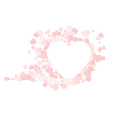 Pink bright abstract heart design element, frame, vector illustration