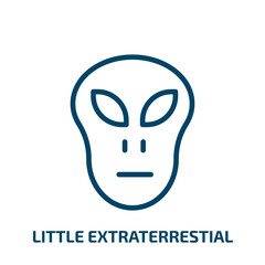 little extraterrestial icon from astronomy collection. Thin linear little extraterrestial, astronomy, small outline icon isolated on white background. Line vector little extraterrestial sign, symbol