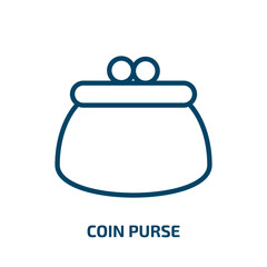 coin purse icon from business collection. Thin linear coin purse, business, dollar outline icon isolated on white background. Line vector coin purse sign, symbol for web and mobile