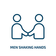 men shaking hands icon from business collection. Thin linear men shaking hands, office, people outline icon isolated on white background. Line vector men shaking hands sign, symbol for web and mobile