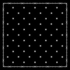 Simply Bandana decorated with white geometric ornament lines that can be applied to fabrics of various colors