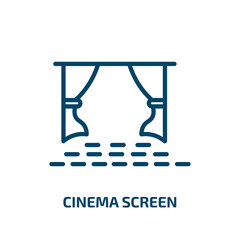 cinema screen icon from cinema collection. Thin linear cinema screen, tv, screen outline icon isolated on white background. Line vector cinema screen sign, symbol for web and mobile