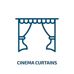 cinema curtains icon from cinema collection. Thin linear cinema curtains, cinema, entertainment outline icon isolated on white background. Line vector cinema curtains sign, symbol for web and mobile