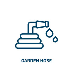 garden hose icon from cleaning collection. Thin linear garden hose, hose, water outline icon isolated on white background. Line vector garden hose sign, symbol for web and mobile