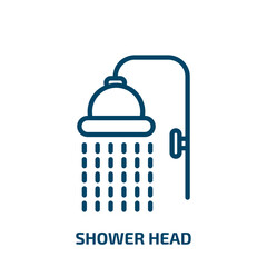 shower head icon from cleaning collection. Thin linear shower head, shower, clean outline icon isolated on white background. Line vector shower head sign, symbol for web and mobile