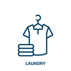 laundry icon from cleaning collection. Thin linear laundry, housework, domestic outline icon isolated on white background. Line vector laundry sign, symbol for web and mobile