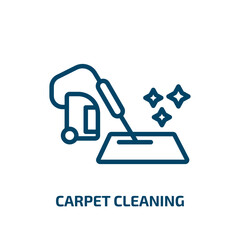 carpet cleaning icon from cleaning collection. Thin linear carpet cleaning, dust, housework outline icon isolated on white background. Line vector carpet cleaning sign, symbol for web and mobile © Farahim