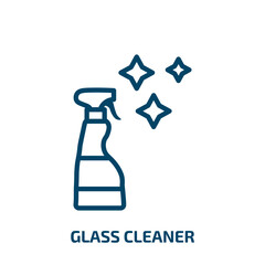 glass cleaner icon from cleaning collection. Thin linear glass cleaner, hygiene, glass outline icon isolated on white background. Line vector glass cleaner sign, symbol for web and mobile