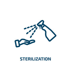 sterilization icon from cleaning collection. Thin linear sterilization, equipment, sterile outline icon isolated on white background. Line vector sterilization sign, symbol for web and mobile