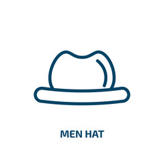 men hat icon from clothes collection. Thin linear men hat, hat, vintage outline icon isolated on white background. Line vector men hat sign, symbol for web and mobile