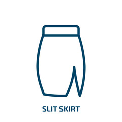 slit skirt icon from clothes collection. Thin linear slit skirt, skirt, slit outline icon isolated on white background. Line vector slit skirt sign, symbol for web and mobile