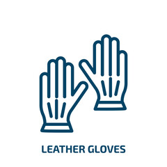 Obraz premium leather gloves icon from clothes collection. Thin linear leather gloves, glove, hand outline icon isolated on white background. Line vector leather gloves sign, symbol for web and mobile
