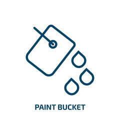 paint bucket icon from construction collection. Thin linear paint bucket, bucket, paint outline icon isolated on white background. Line vector paint bucket sign, symbol for web and mobile