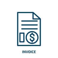 invoice icon from cryptocurrency collection. Thin linear invoice, dollar, business outline icon isolated on white background. Line vector invoice sign, symbol for web and mobile