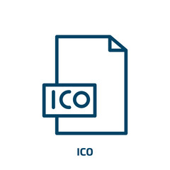 ico icon from blockchain collection. Thin linear ico, commerce, internet outline icon isolated on white background. Line vector ico sign, symbol for web and mobile