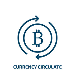 currency circulate icon from cryptocurrency collection. Thin linear currency circulate, dollar, currency outline icon isolated on white background. Line vector currency circulate sign, symbol for web