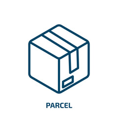 parcel icon from delivery and logistic collection. Thin linear parcel, package, delivery outline icon isolated on white background. Line vector parcel sign, symbol for web and mobile