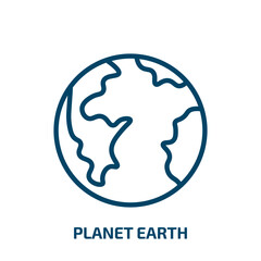 planet earth icon from delivery and logistic collection. Thin linear planet earth, global, ecology outline icon isolated on white background. Line vector planet earth sign, symbol for web and mobile