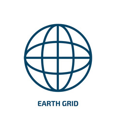 earth grid icon from delivery and logistic collection. Thin linear earth grid, global, globe outline icon isolated on white background. Line vector earth grid sign, symbol for web and mobile