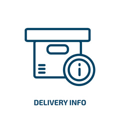 delivery info icon from delivery and logistic collection. Thin linear delivery info, delivery, shop outline icon isolated on white background. Line vector delivery info sign, symbol for web and mobile