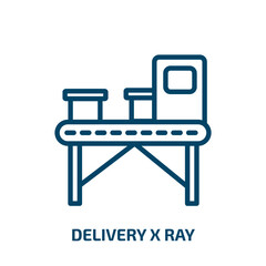 delivery x ray icon from delivery and logistic collection. Thin linear delivery x ray, airport, mail outline icon isolated on white background. Line vector delivery x ray sign, symbol for web and