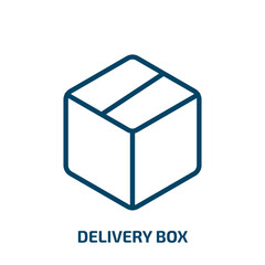 delivery box icon from delivery and logistic collection. Thin linear delivery box, shipping, cargo outline icon isolated on white background. Line vector delivery box sign, symbol for web and mobile