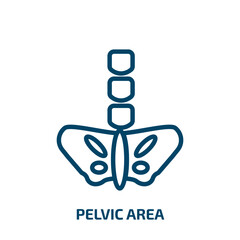 pelvic area icon from medical collection. Thin linear pelvic area, medical, body outline icon isolated on white background. Line vector pelvic area sign, symbol for web and mobile