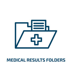 Fototapeta premium medical results folders icon from medical collection. Thin linear medical results folders, medical, diagnostic outline icon isolated on white background. Line vector medical results folders sign,